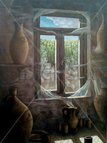 Ventana de antigua alfarería Oil Canvas Figure Painting