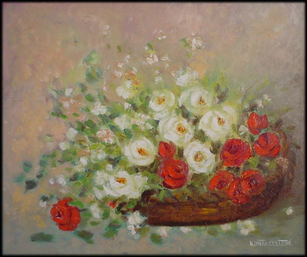 cesto de rosas