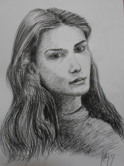 retrato de estudio, año 2005, constt, chile. Charcoal