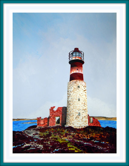 faro isla pinguino Acrylic Card Landscaping