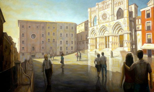 Plaza mayor de Cuenca Oil Canvas Landscaping