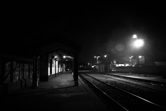 Old railway station Other Themes Black and White (Digital)