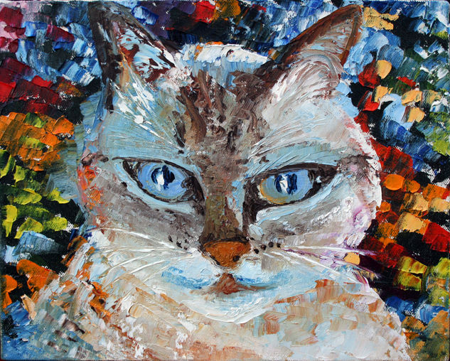 12-004 Gato Oil Canvas Animals