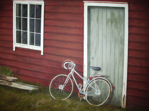 Bicicleta Óleo Lienzo Paisaje