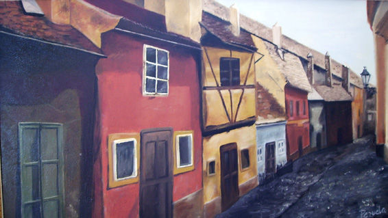 Calle del oro Oil Canvas Others