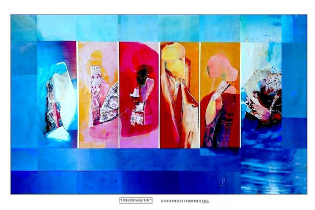 'ETUDE Préparatoire' 1991 (3 Sculptures et 3 peintures)