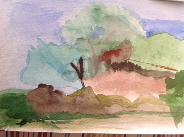 El lago Watercolour Card Landscaping