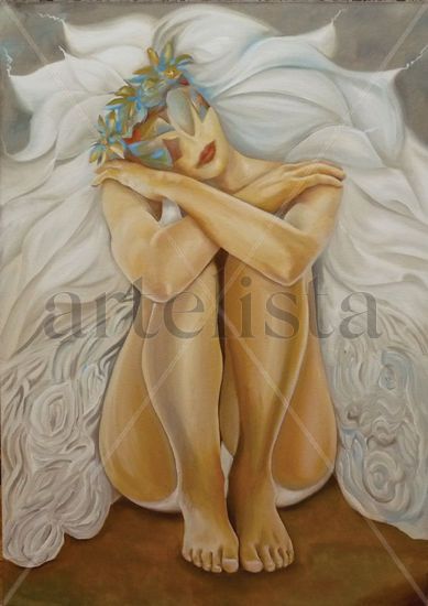 El Abrazo I Acrylic Canvas Figure Painting