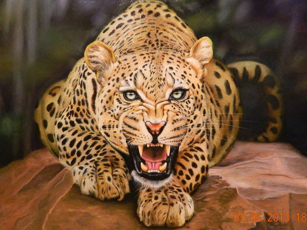 al acecho Oil Canvas Animals