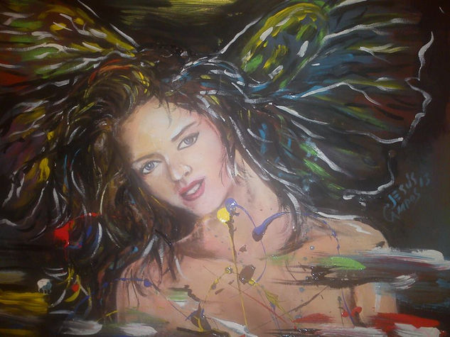 Mujer, mariposa, mujer Acrylic Canvas Figure Painting