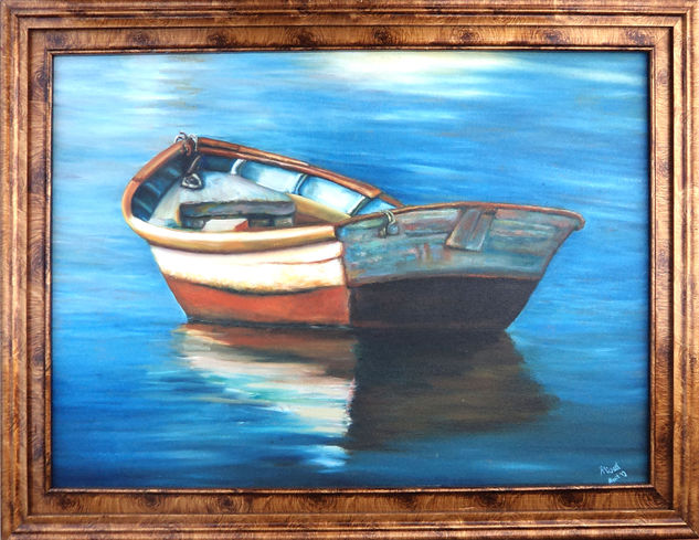 Sin titulo Oil Textile Marine Painting