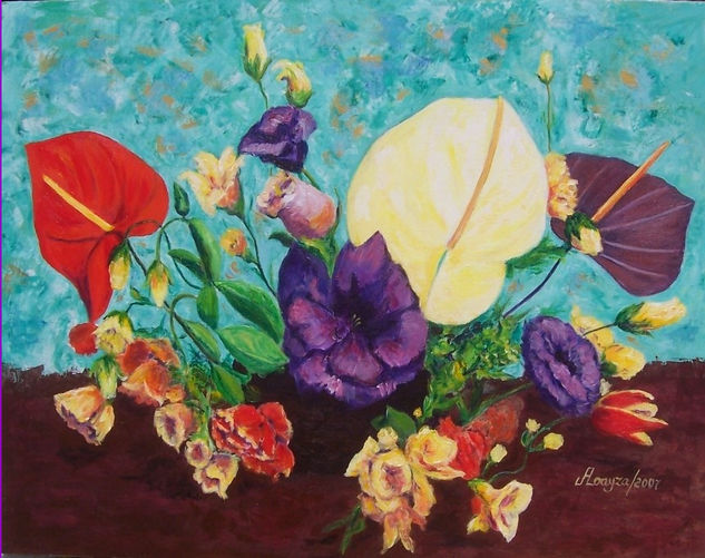 Flores composición Acrylic Canvas Floral Painting