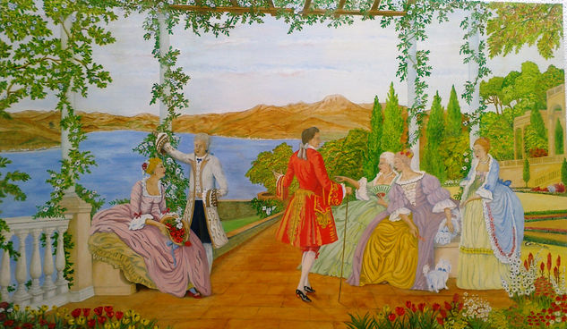 Paseo por los Jardines Oil Canvas Others