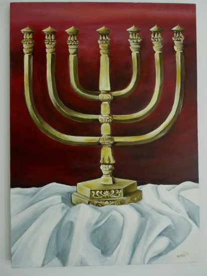 menorah Oil Canvas Figure Painting