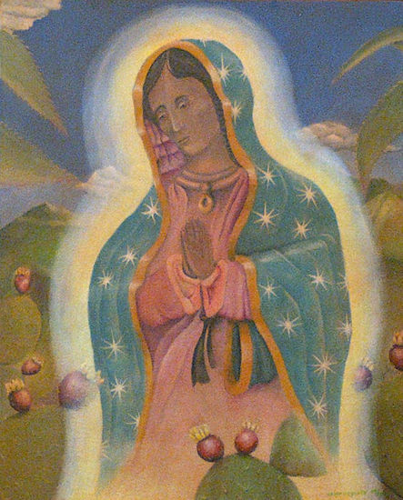 La Virgen de las Tunas Acrylic Canvas Figure Painting