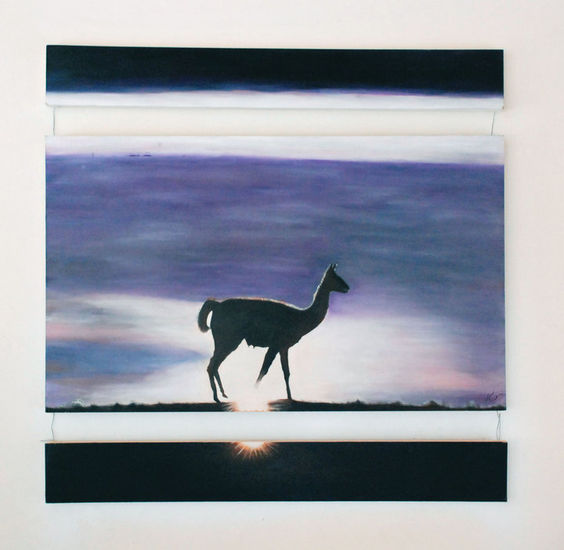 guanaco patagonico Oil Panel Landscaping