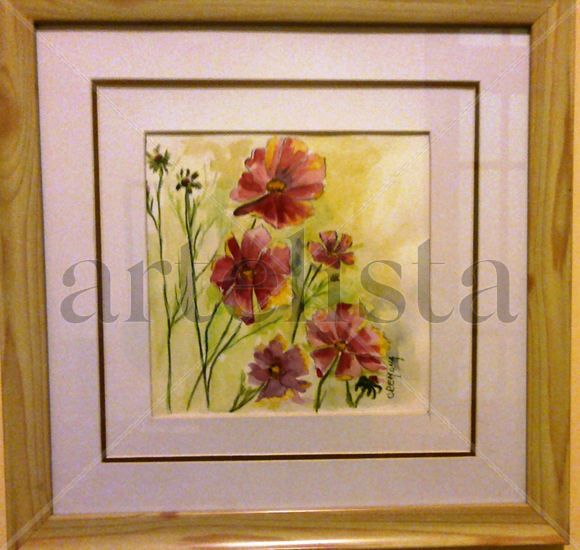 Cosmos I Watercolour Paper Floral Painting