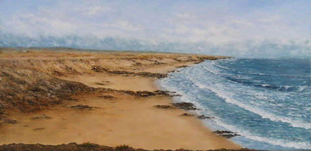 Piedra playa (El Cotillo-Fuerteventura) Oil Canvas Marine Painting