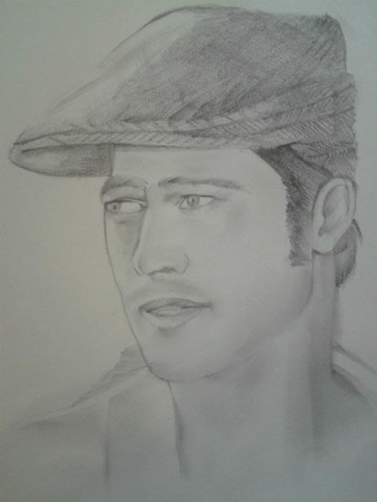 brad pitt potrait Lápiz