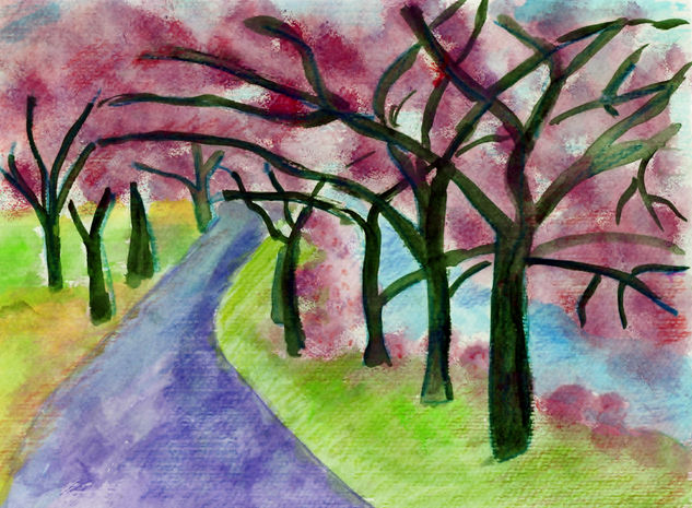 Tarde de febrero Watercolour Card Landscaping