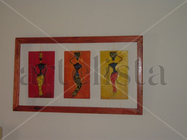 Africanas Acrylic Panel Figure Painting