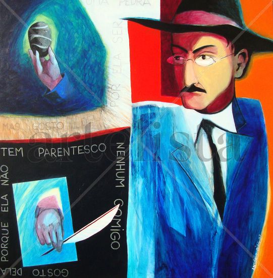 Mácara de Fernando Pessoa Acrílico Tela Retrato