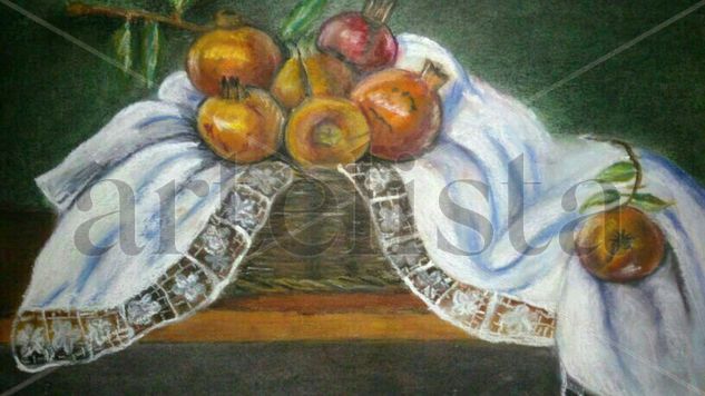 granadas Pastel Card Still Life Paintings