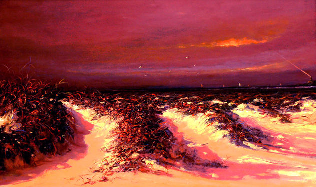 MANUEL AGUILERA Oil Panel Marine Painting