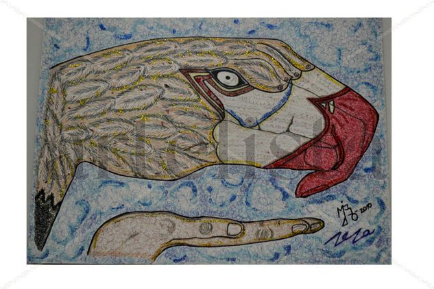 TRANSMUTACIÓN (ÁGUILA) Mixed media Panel Animals