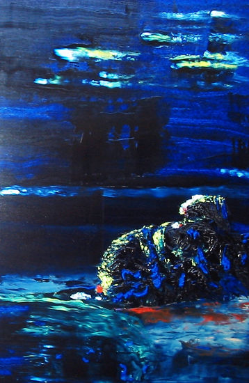 Amanecer bajo el agua Oil Panel Marine Painting