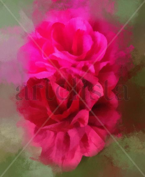 Rosas sobre verde