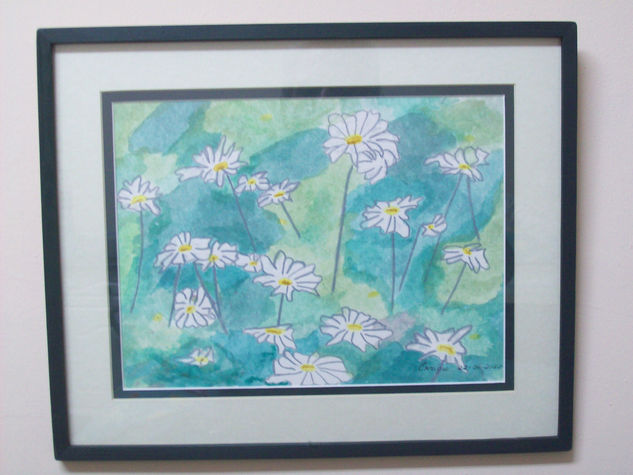 Flores en el Jardin Watercolour Card Floral Painting