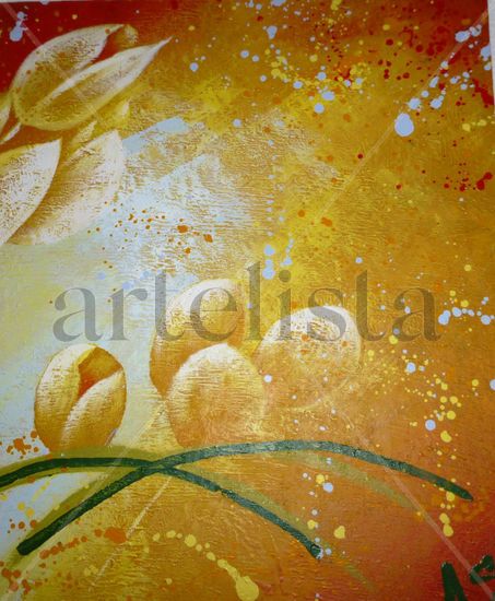 Tulipanes Acrylic Canvas Still Life Paintings