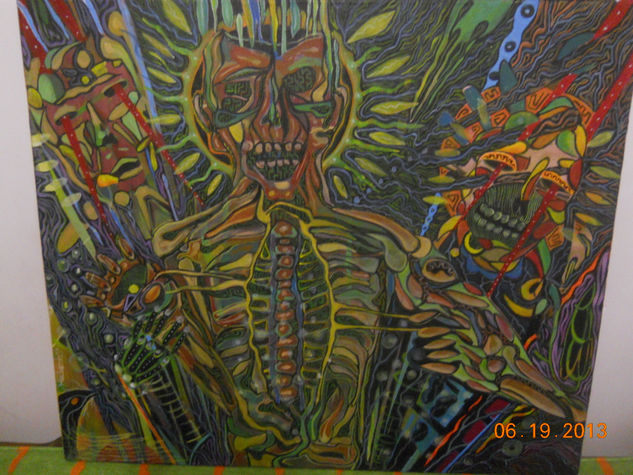 xipe totec (ritual) Acrylic Canvas Figure Painting