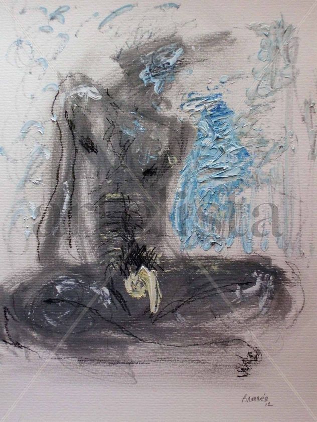 desnudo en azul