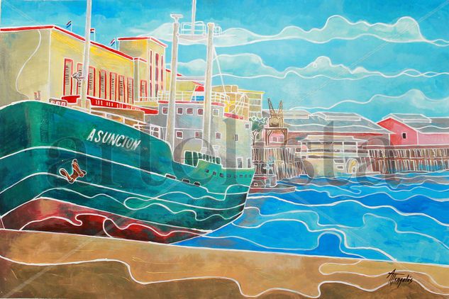 El Puerto de Asuncion Acrylic Card Landscaping