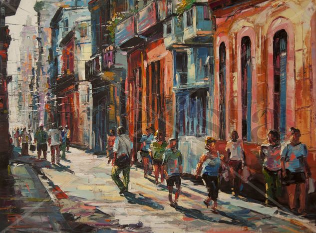 Gente Caminando Oil Canvas Landscaping