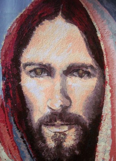 ROSTRO DE CRISTO 7 Oil Panel Portrait