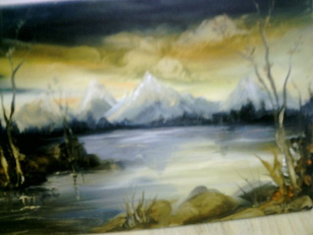 paisaje sobre ceramico 