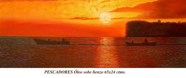 pescadores Oil Canvas Marine Painting