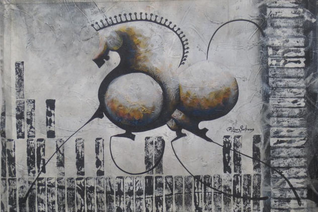 CABALLO SOBRE GRIS