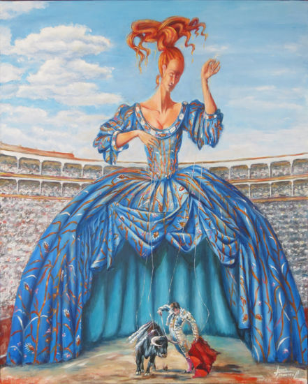 Esta tarde la Diosa Fortuna está con el torero Acrylic Canvas Figure Painting