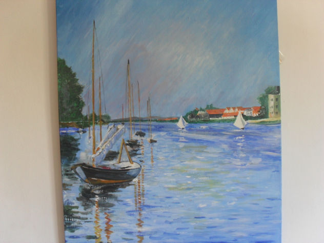 barcas sobre el sena