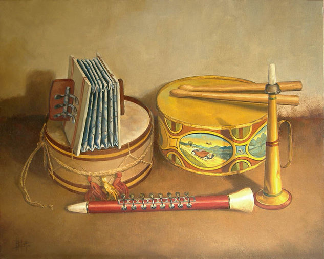 Juguetes musicales Oil Canvas Still Life Paintings