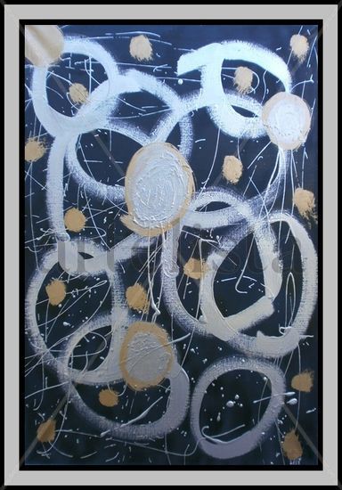 Circles Planètes 1 by Niah Dudú Mixed media Canvas Figure Painting