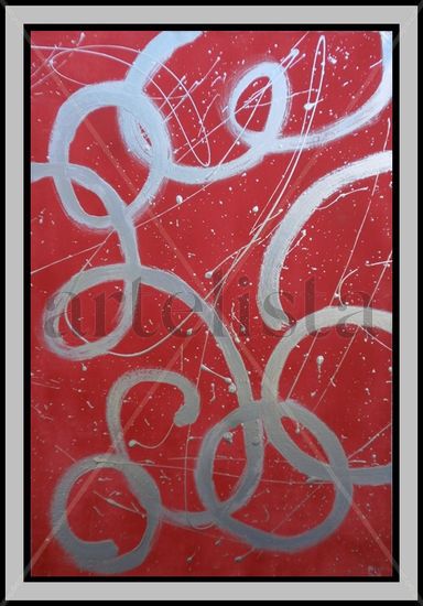 CIRCLE ROUGE 1 by Niah Dudú Mixed media Canvas Figure Painting