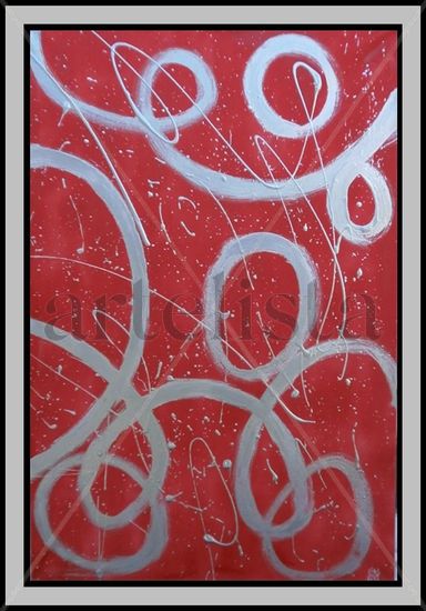 CIRCLE ROUGE 2 by Niah Dudú Mixed media Canvas Figure Painting