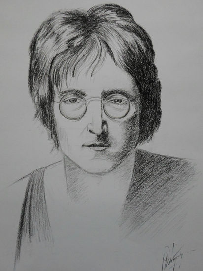 john lennon, año 2015, constt, chile. Carboncillo