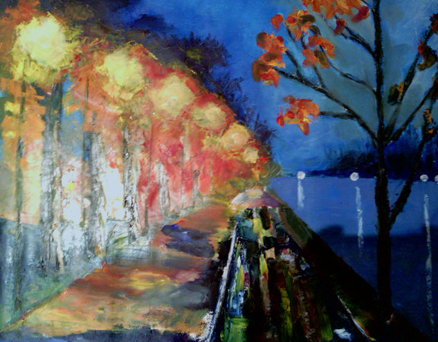 paseo nocturno Oil Canvas Landscaping