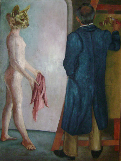 Autorretrato con personaje de Balthus Oil Others Nude Paintings